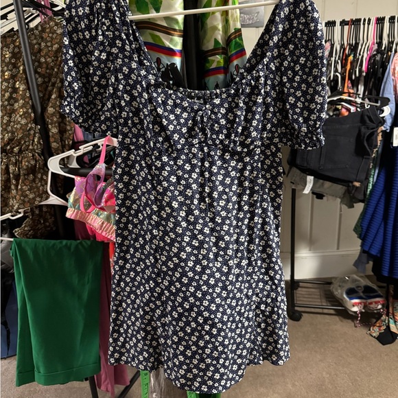 Sequin Hearts Navy Floral Midi Dress - Picture 1 of 5
